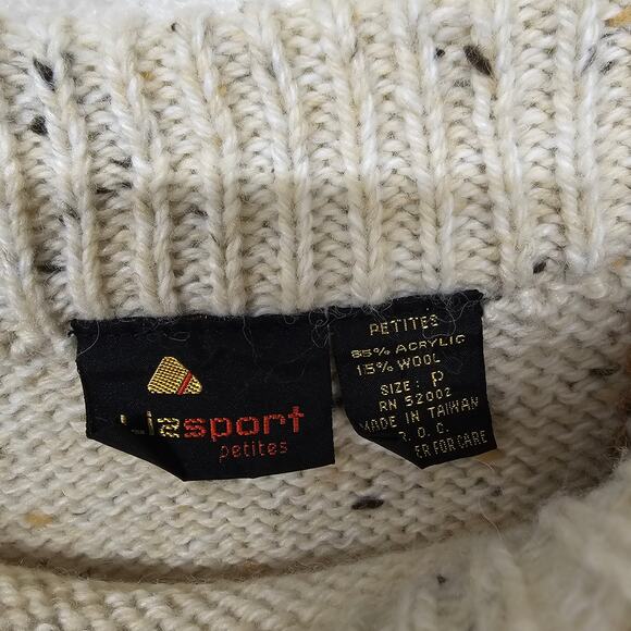 Vtg 90s Lizsport Womens Sz P Knit Boat Neck Pullover Striped‎ Sweater Wool Blend - Picture 4 of 6